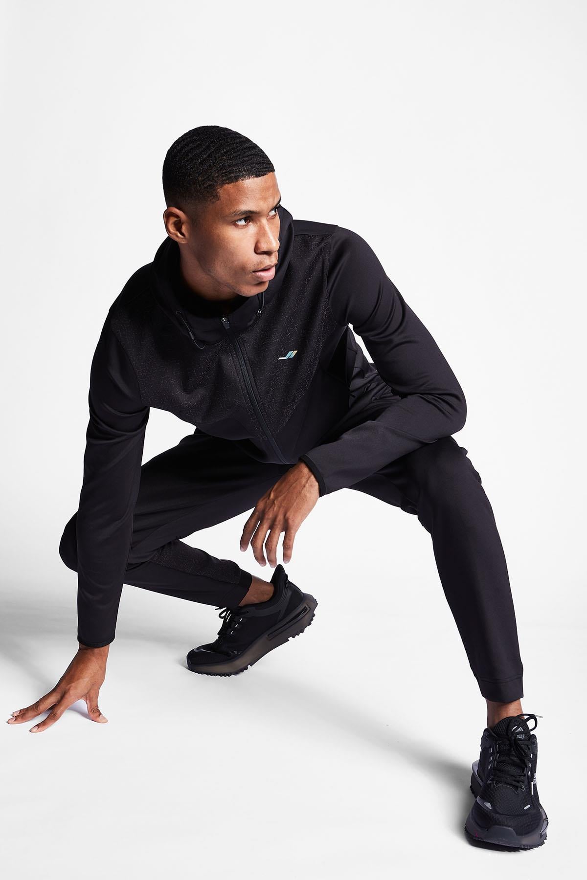 LESCON 24B-1002 Erkek Koşu Fermuarlı Kapşonlu Üst