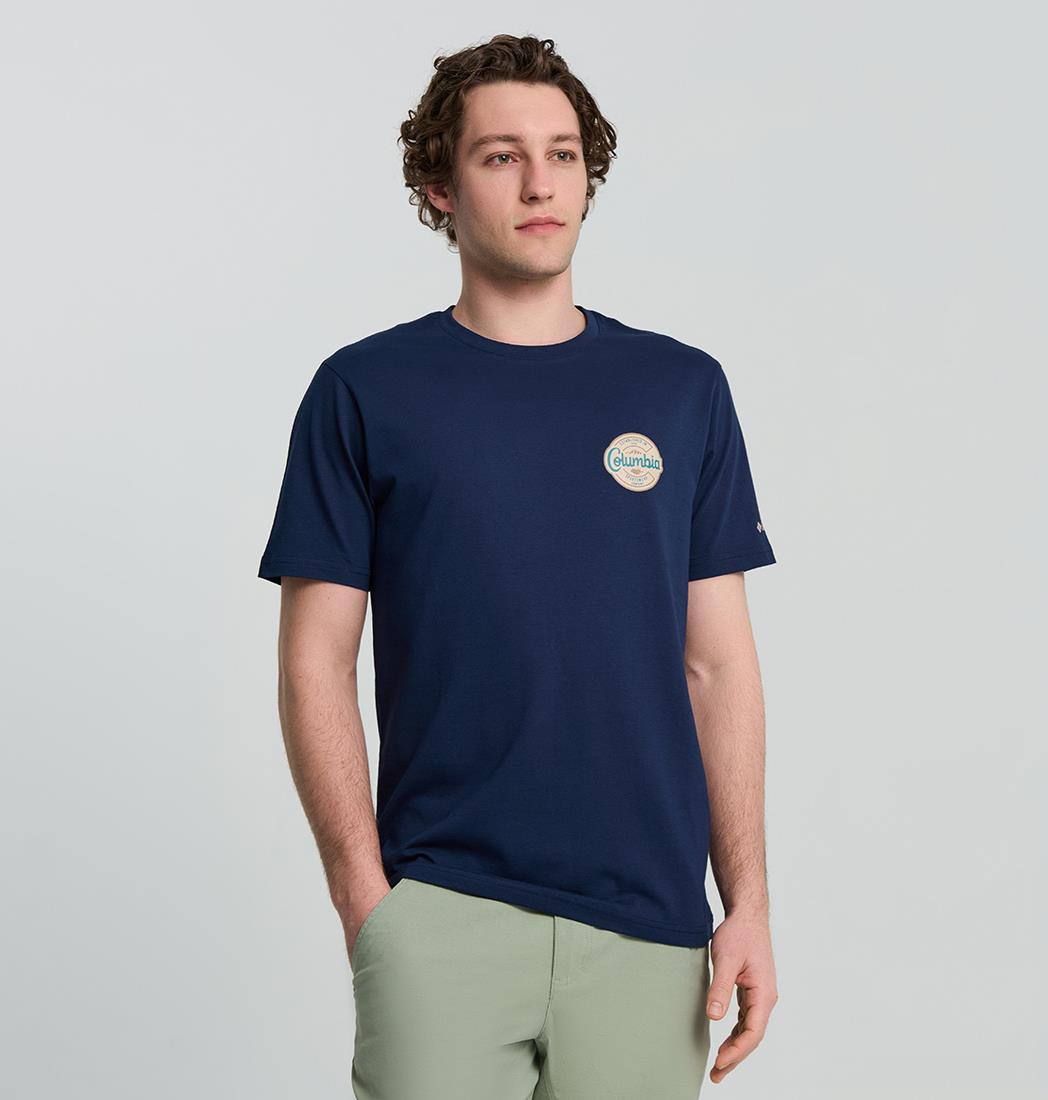 CSC Button Stamp Scripted Erkek Kısa Kollu Tişört