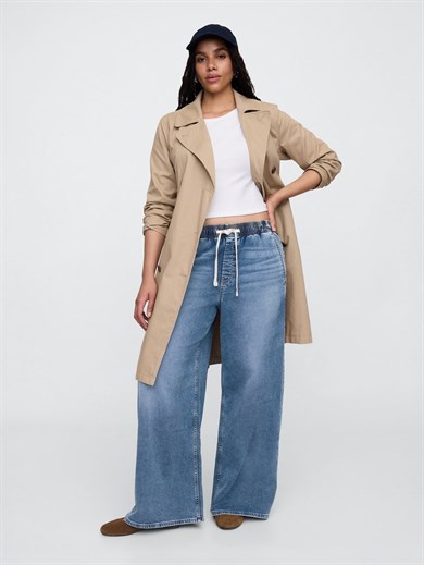 GAP V-Knit Like Pull Baggy Med Ocean Kadın Jeans