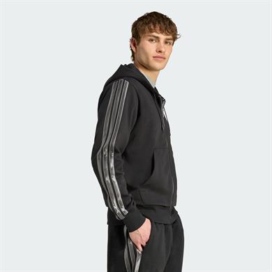 adidas Holiday 3-Stripes Tam Boy Fermuarlı Erkek Kapüşonlu Üst