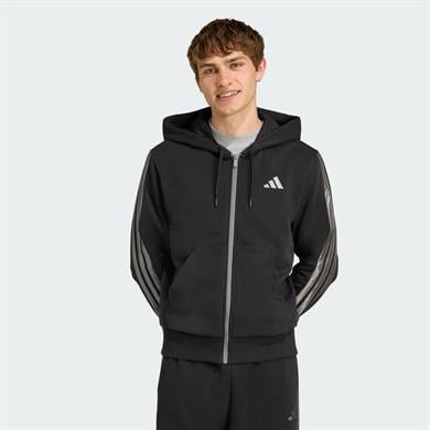 adidas Holiday 3-Stripes Tam Boy Fermuarlı Erkek Kapüşonlu Üst