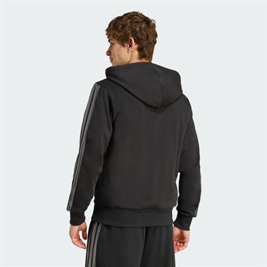 adidas Holiday 3-Stripes Tam Boy Fermuarlı Erkek Kapüşonlu Üst