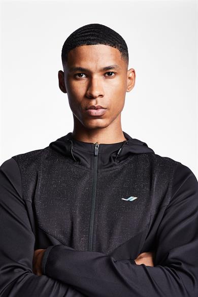 LESCON 24B-1002 Erkek Koşu Fermuarlı Kapşonlu Üst