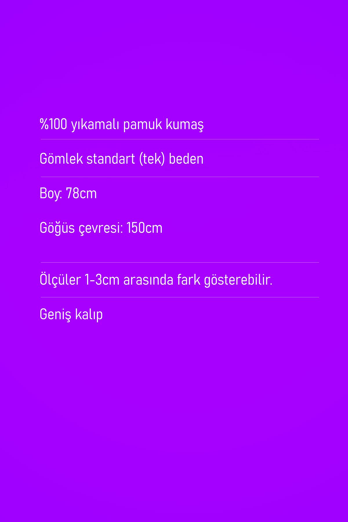 Ekose Desenli Turuncu Oversize Gömlek