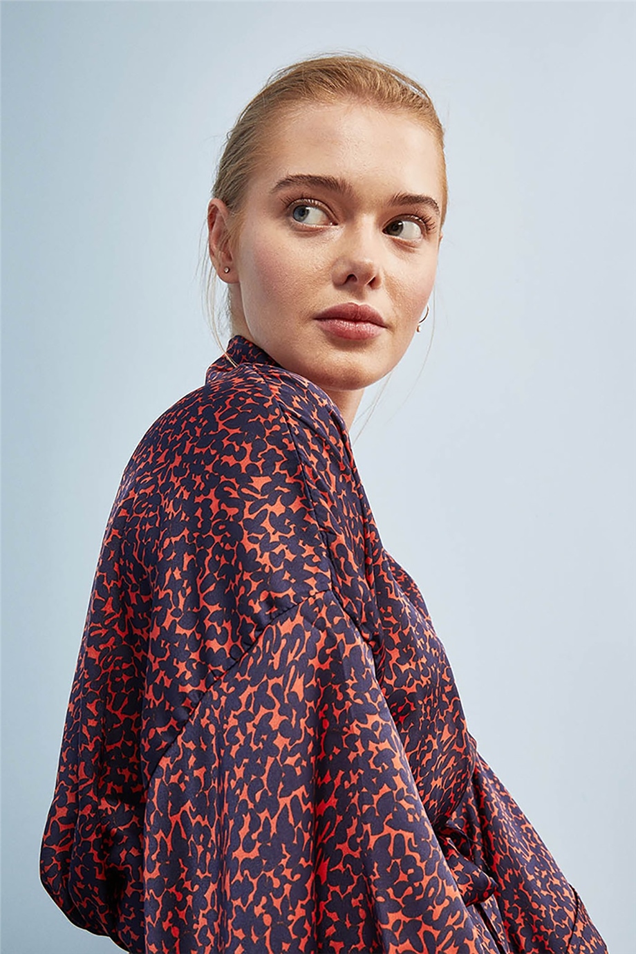 Kol Detaylı Bordo Kimono