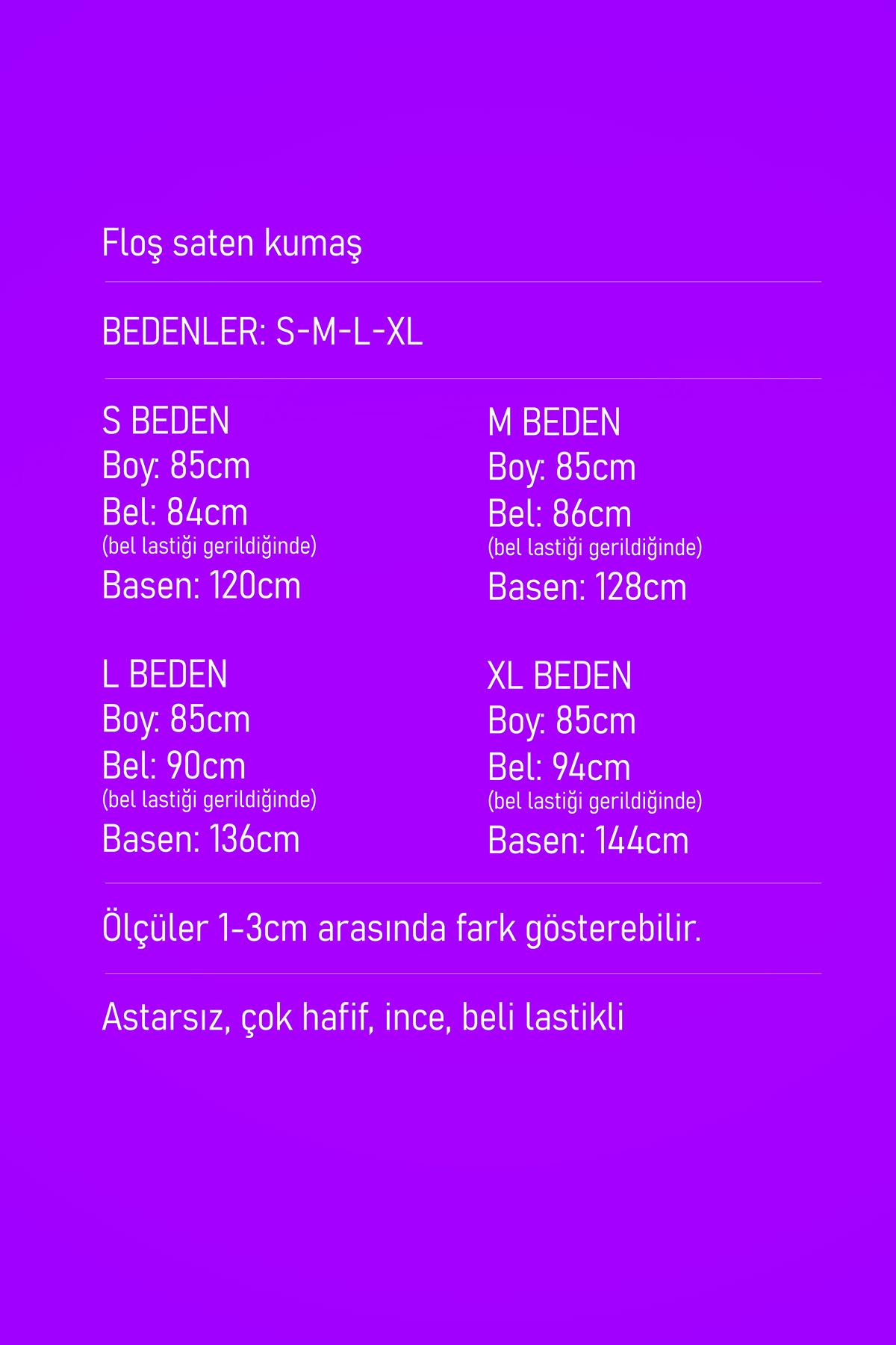Pembe Desenli Turuncu Saten Etek