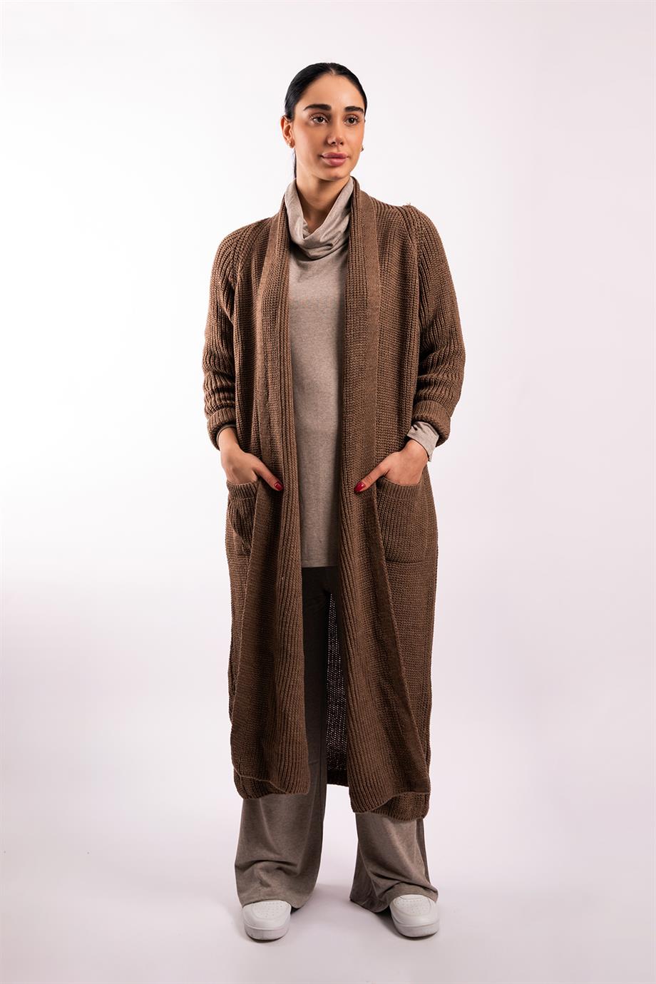 Şal Yaka Vizon Oversize Hırka