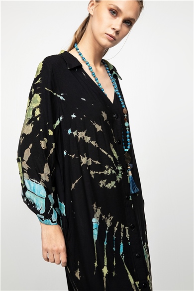 Batik Siyah Gömlek Elbise
