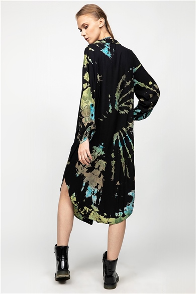 Batik Siyah Gömlek Elbise
