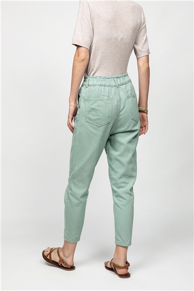Beli Lastikli Mint Pantolon