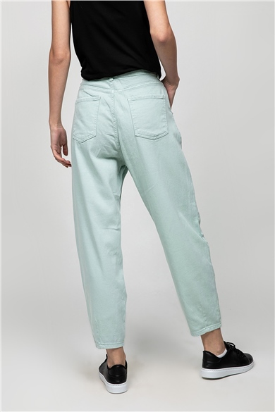 Buz Mavisi Eskitme Jean Balon Pantolon