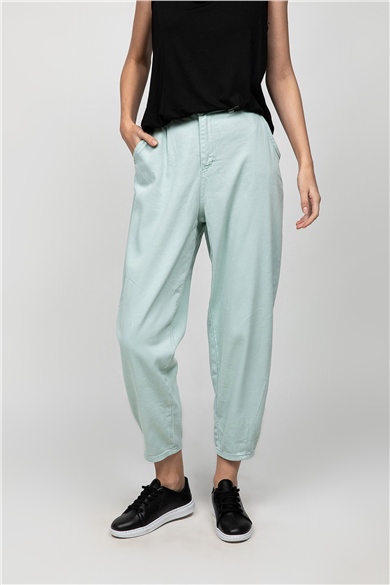 Buz Mavisi Eskitme Jean Balon Pantolon