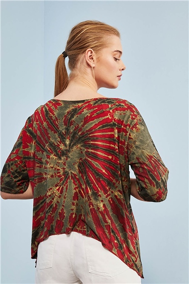 İki Yanı Uzun Batik Bluz