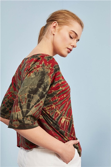 İki Yanı Uzun Batik Bluz