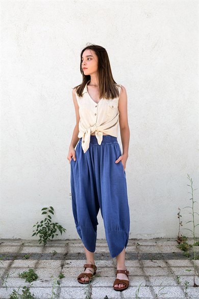 İndigo Baggy Pantolon