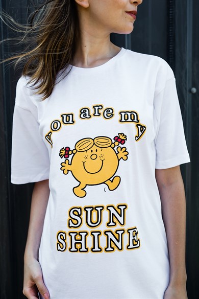 Sun Shine Baskılı Beyaz T-shirt