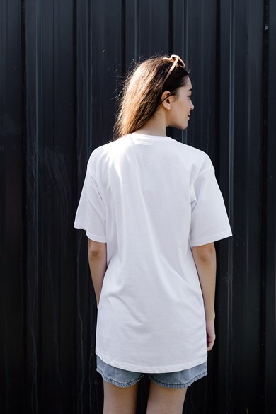 Smiley Baskılı Beyaz T-shirt