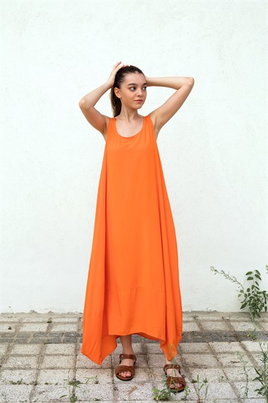 Turuncu Balon Model Elbise