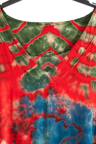 V Yaka Batik Elbise 1