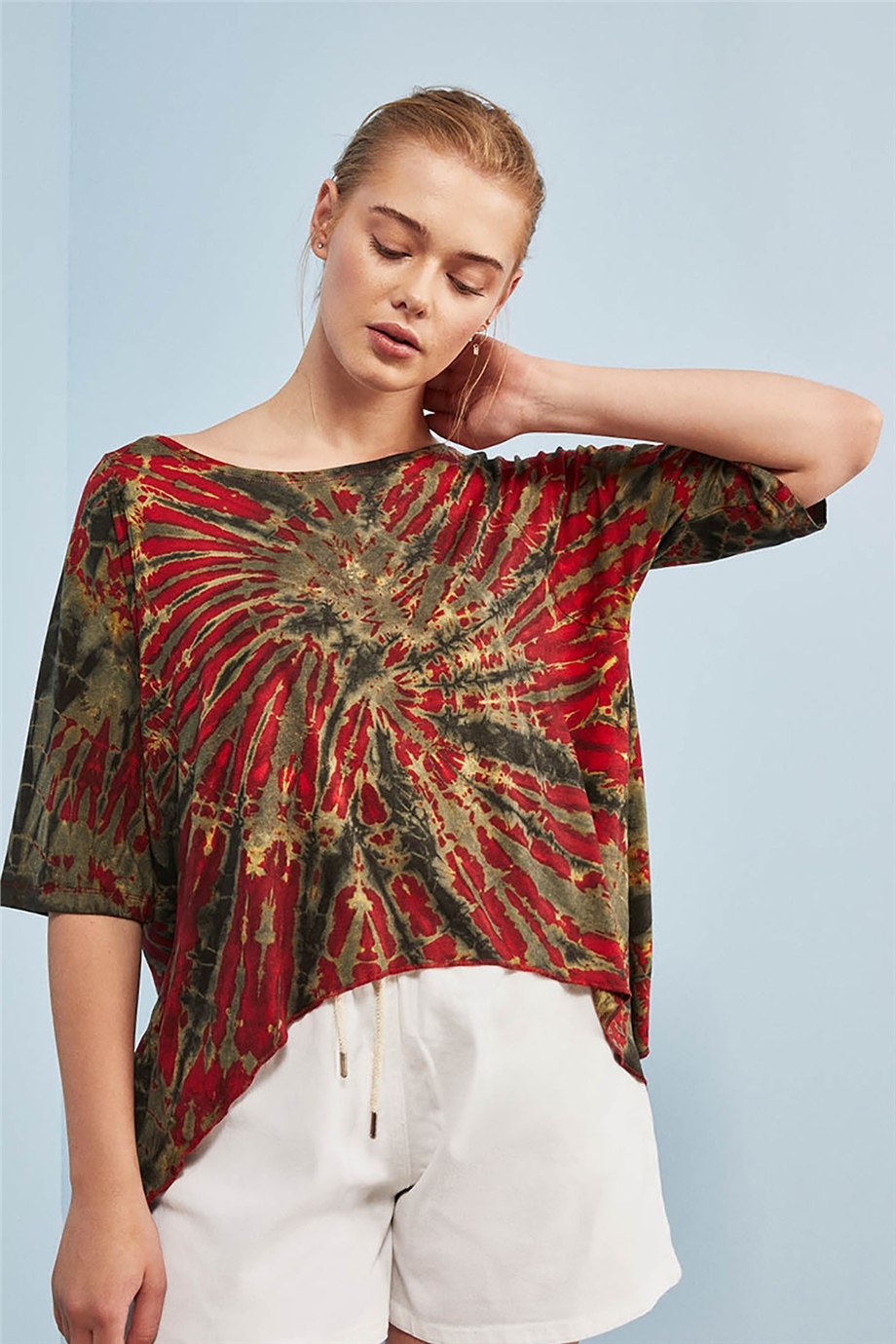 İki Yanı Uzun Batik Bluz