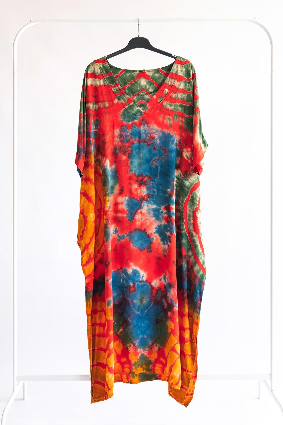 V Yaka Batik Elbise 1