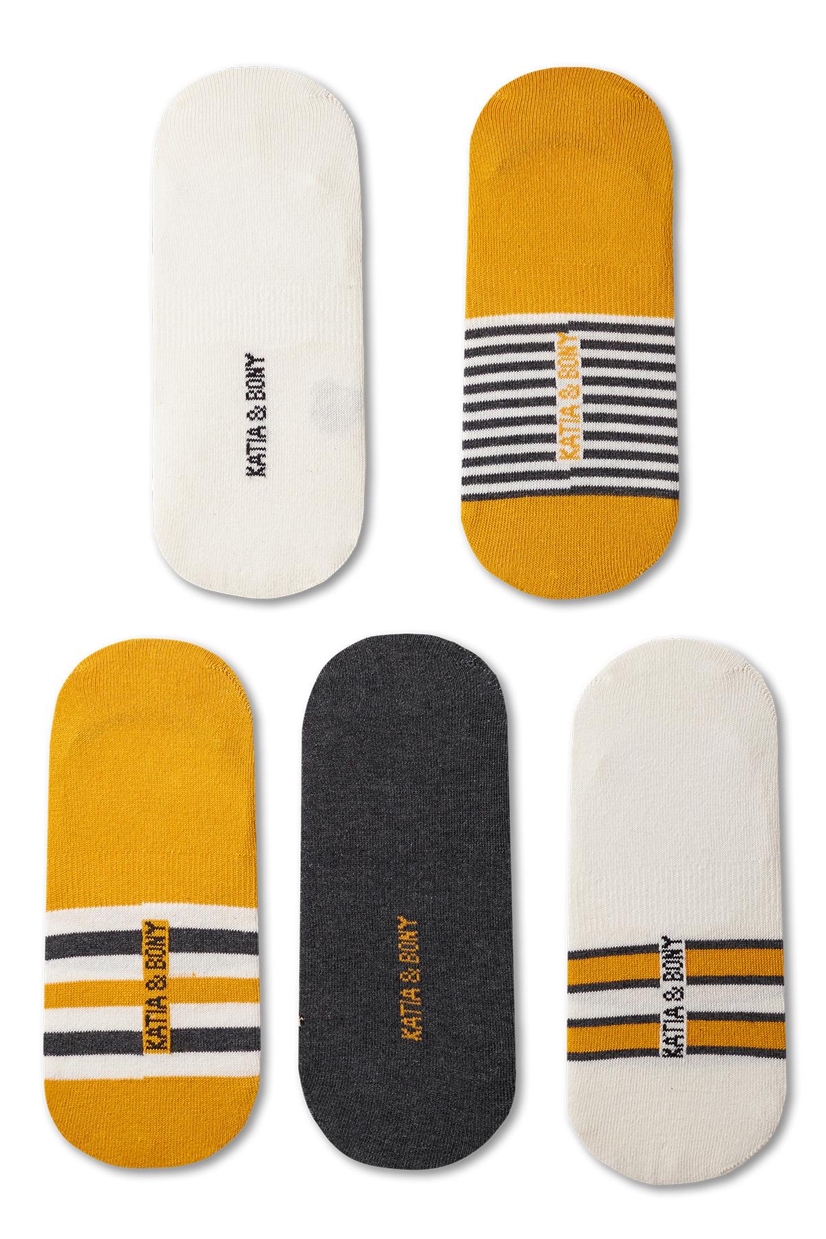 Erkek Ayı Teddy Detaylı 5li Görünmez Babet Çorap