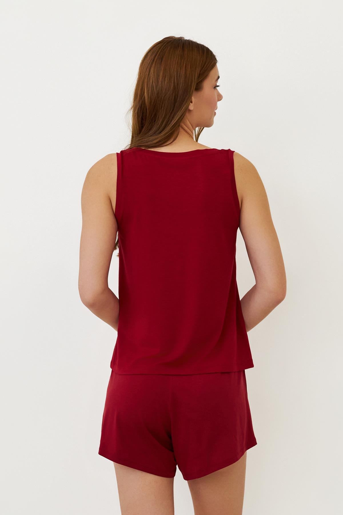 Kadın Luxury Askılı Üst Bordo