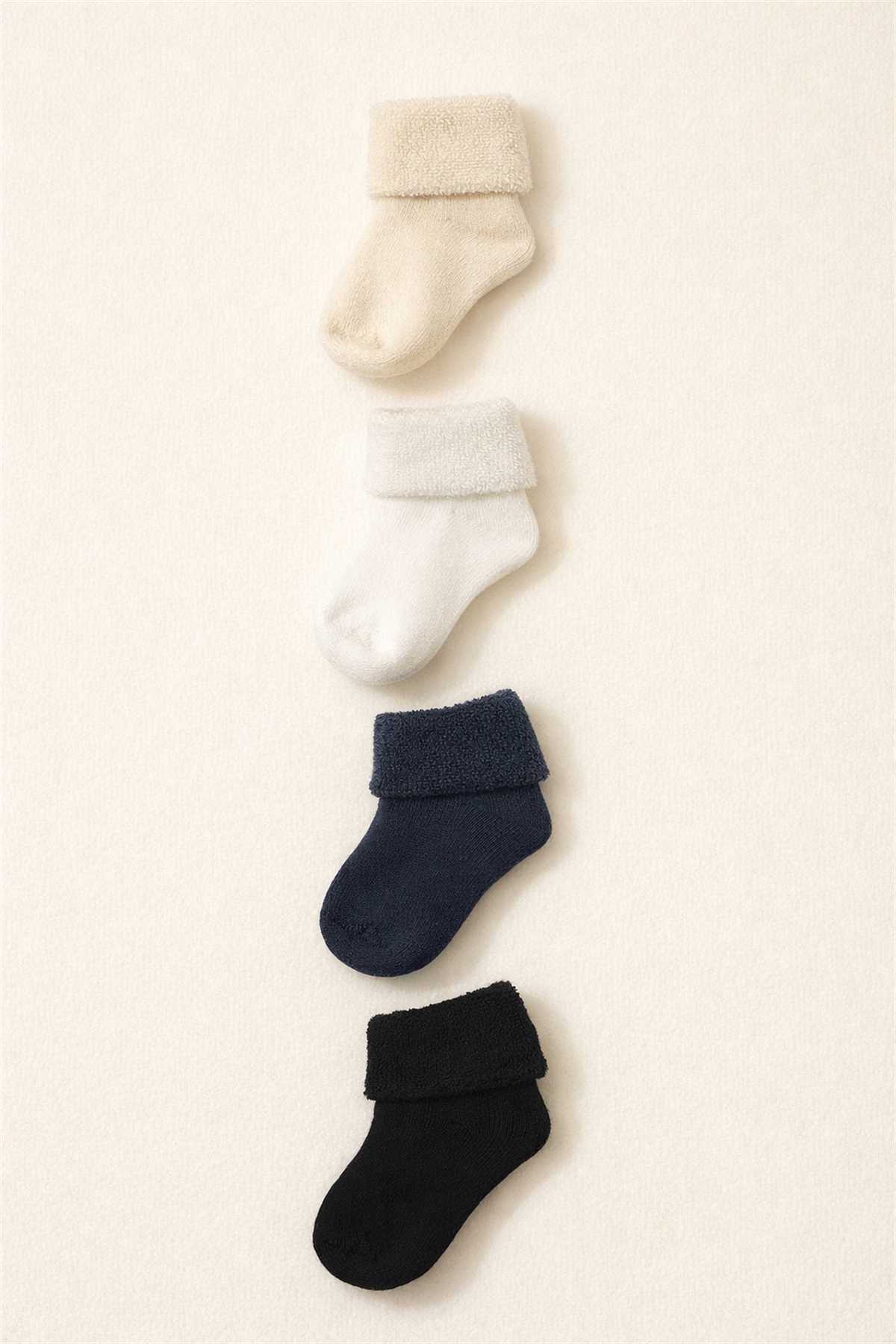  Bebek 4lü Havlu Soket Çorap Lacivert Mix