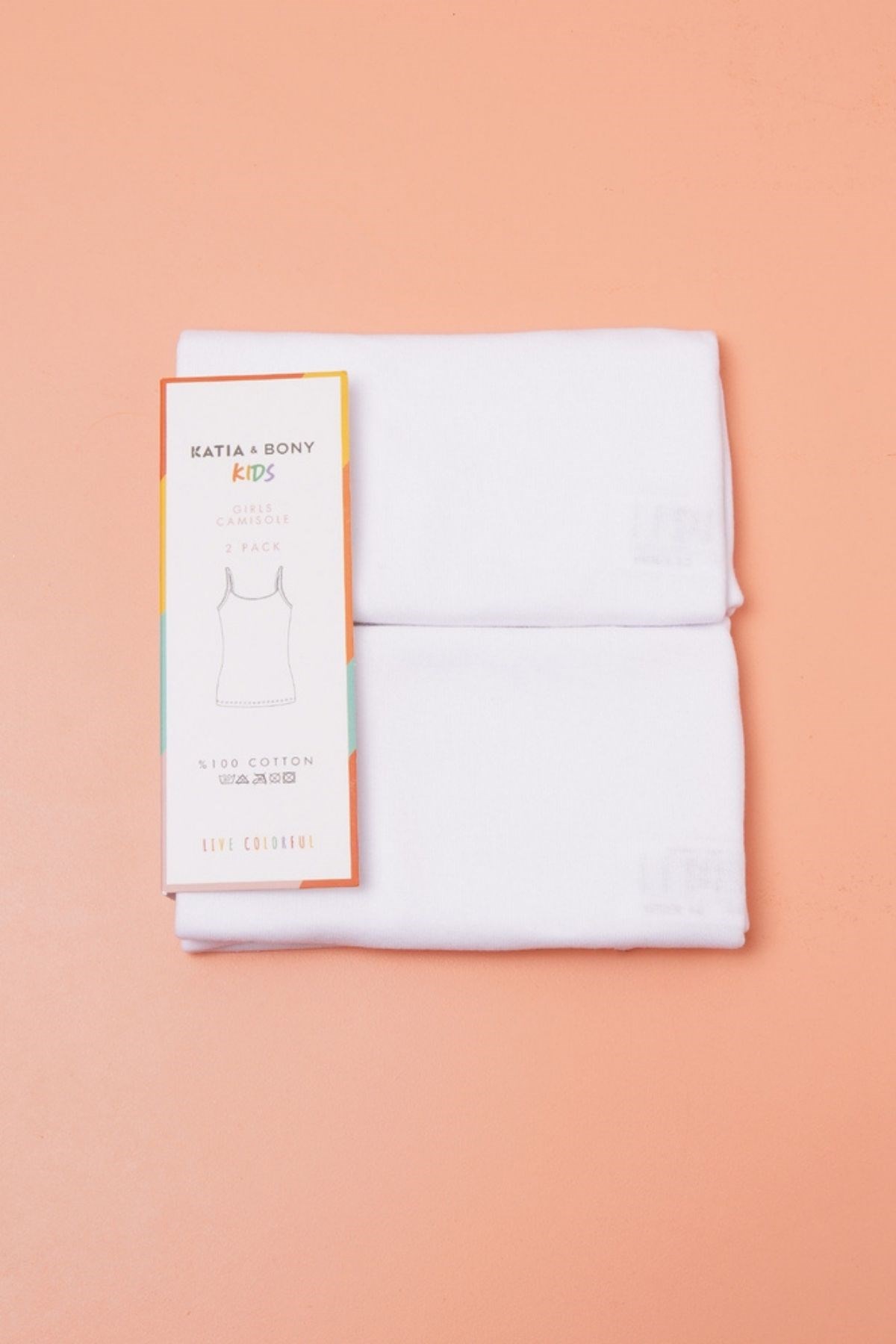 2 Pack Girls Tank Tops White/White