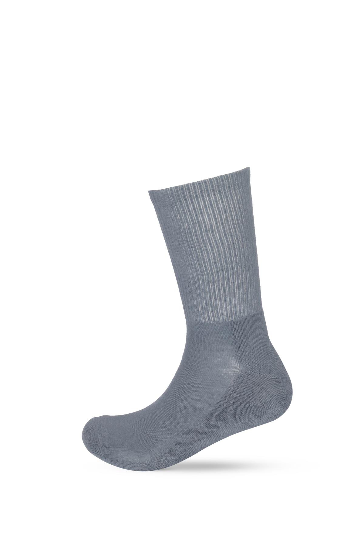  Erkek Havlu Taban Kısa Konç Basic Soket Çorap Gri Melanj