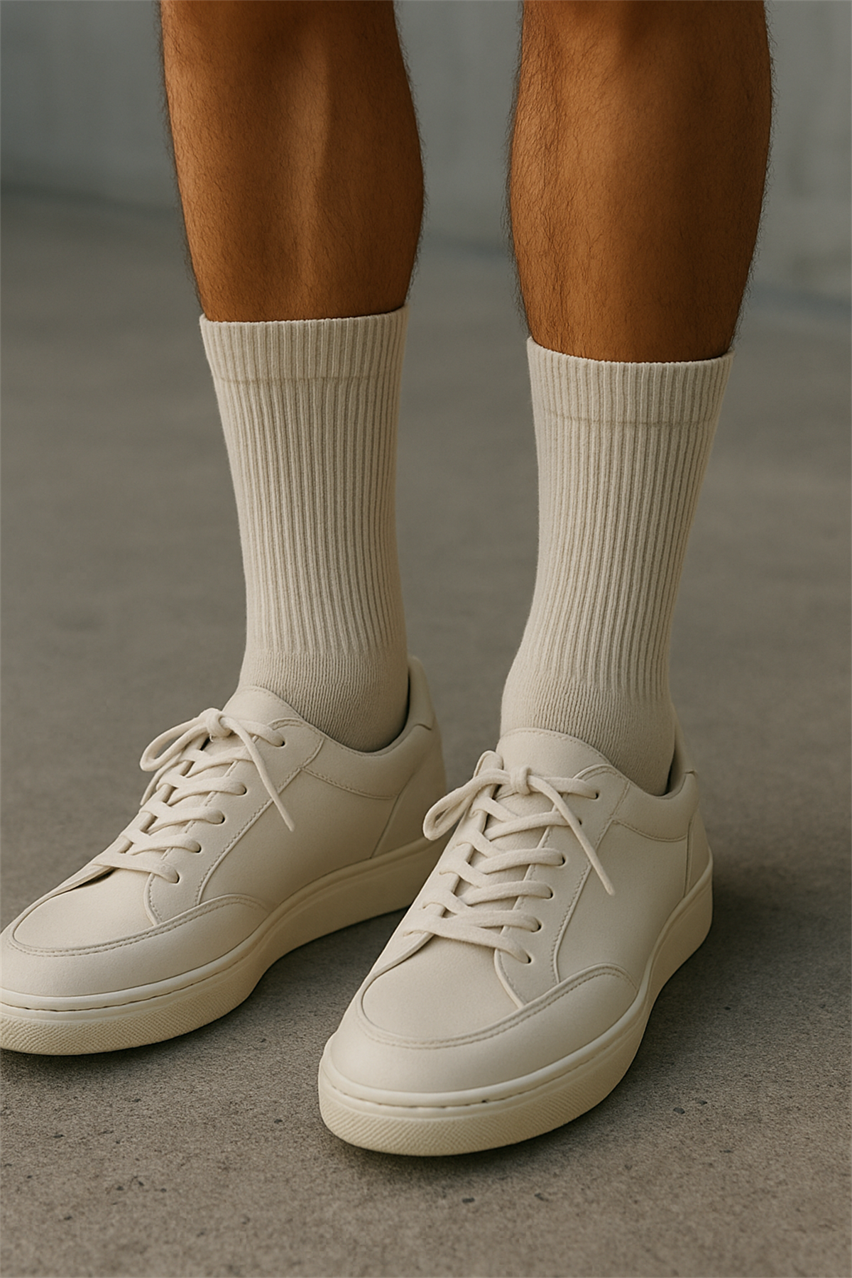  Erkek Havlu Taban Uzun Konç Basic Soket Çorap Bej