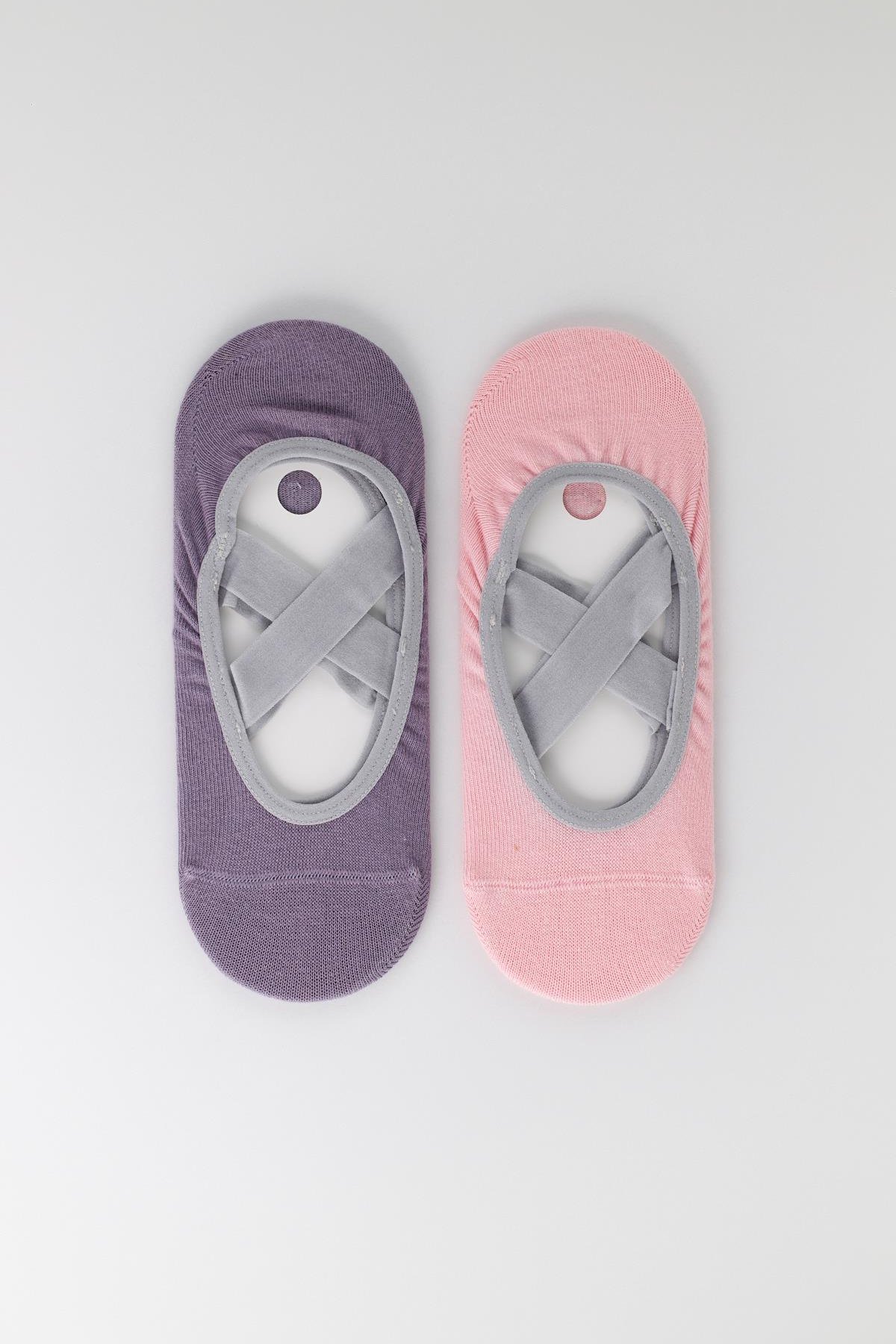 Womens 2-Pack Asta Yoga / Pilates Socks Light Pink / Dark Lilac