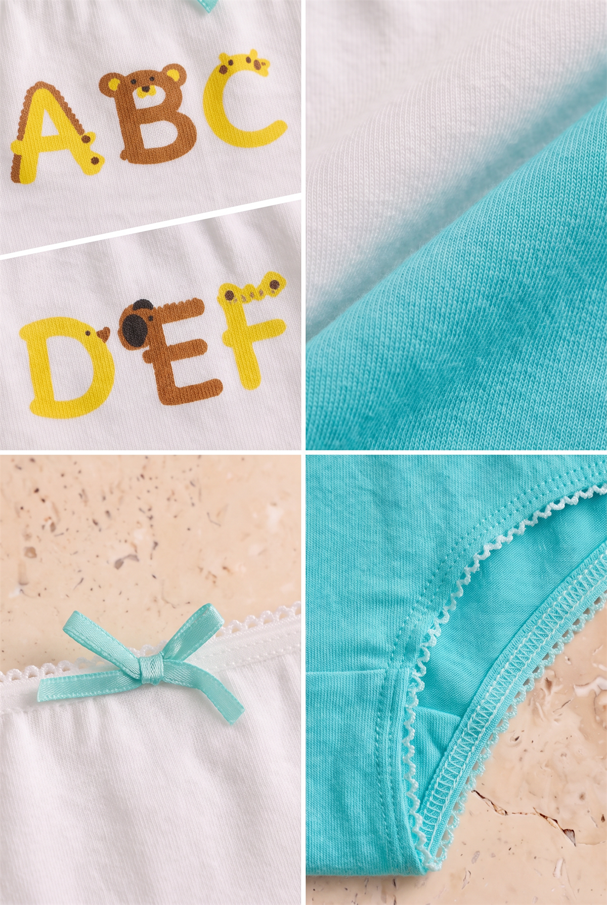  Kız Çocuk 3lü Paket Alfabe Slip
