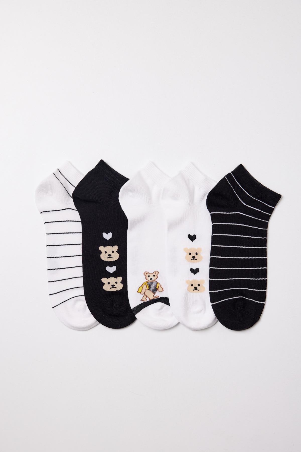 5-Pack Teddy Bear Printed Socks