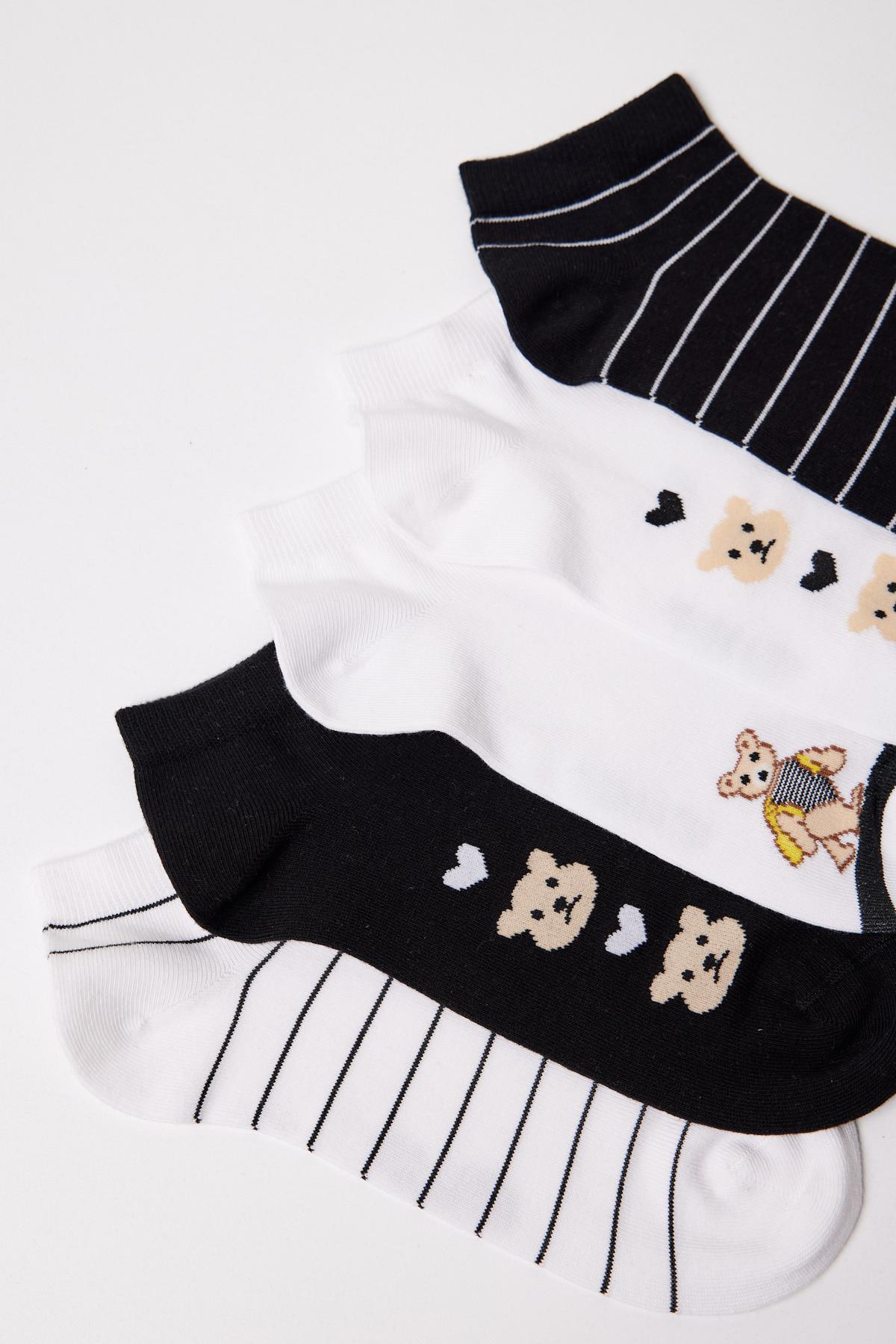 5-Pack Teddy Bear Printed Socks