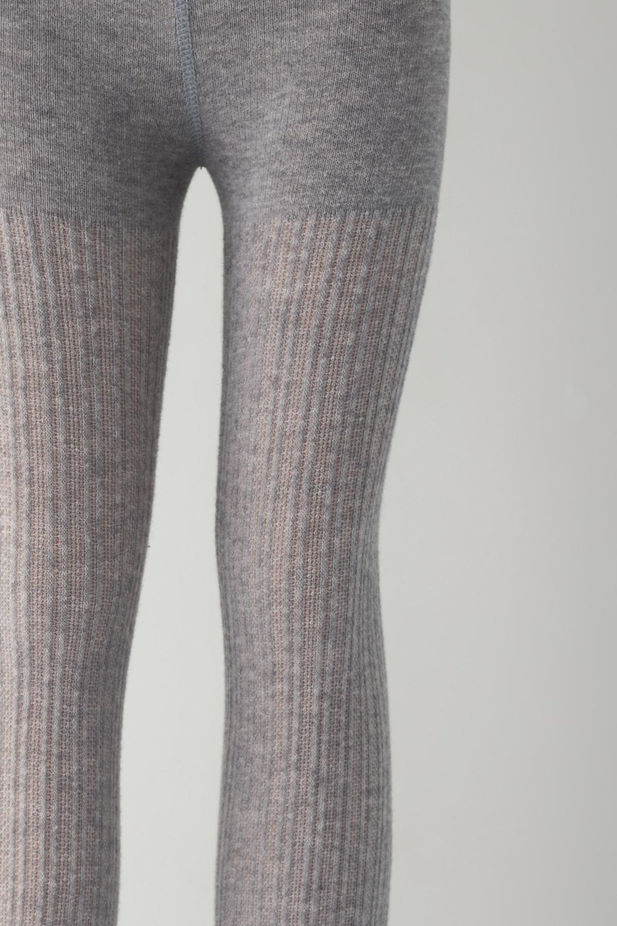 Girls Gray and White Patterned 2-Piece Tights