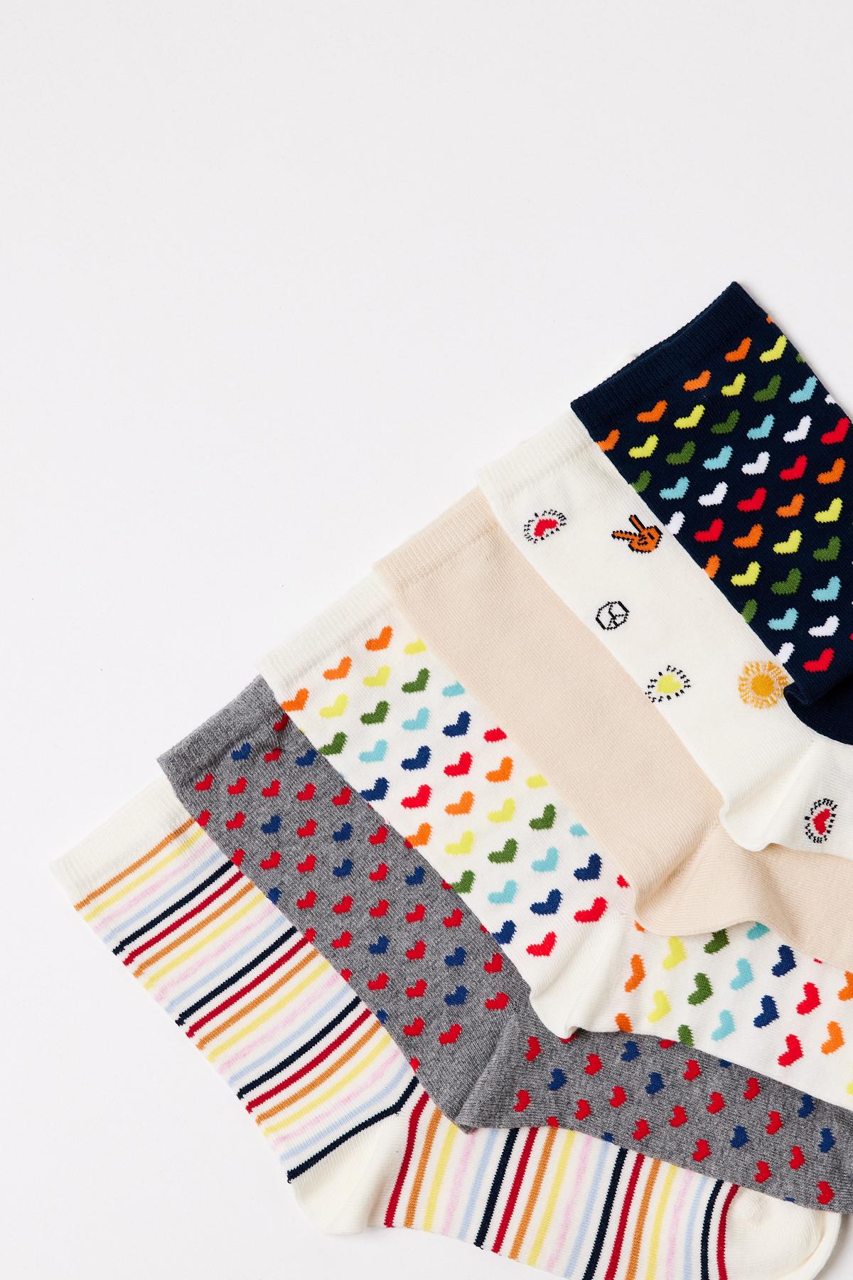 Womens 6-Pack Patterned Ankle Socks