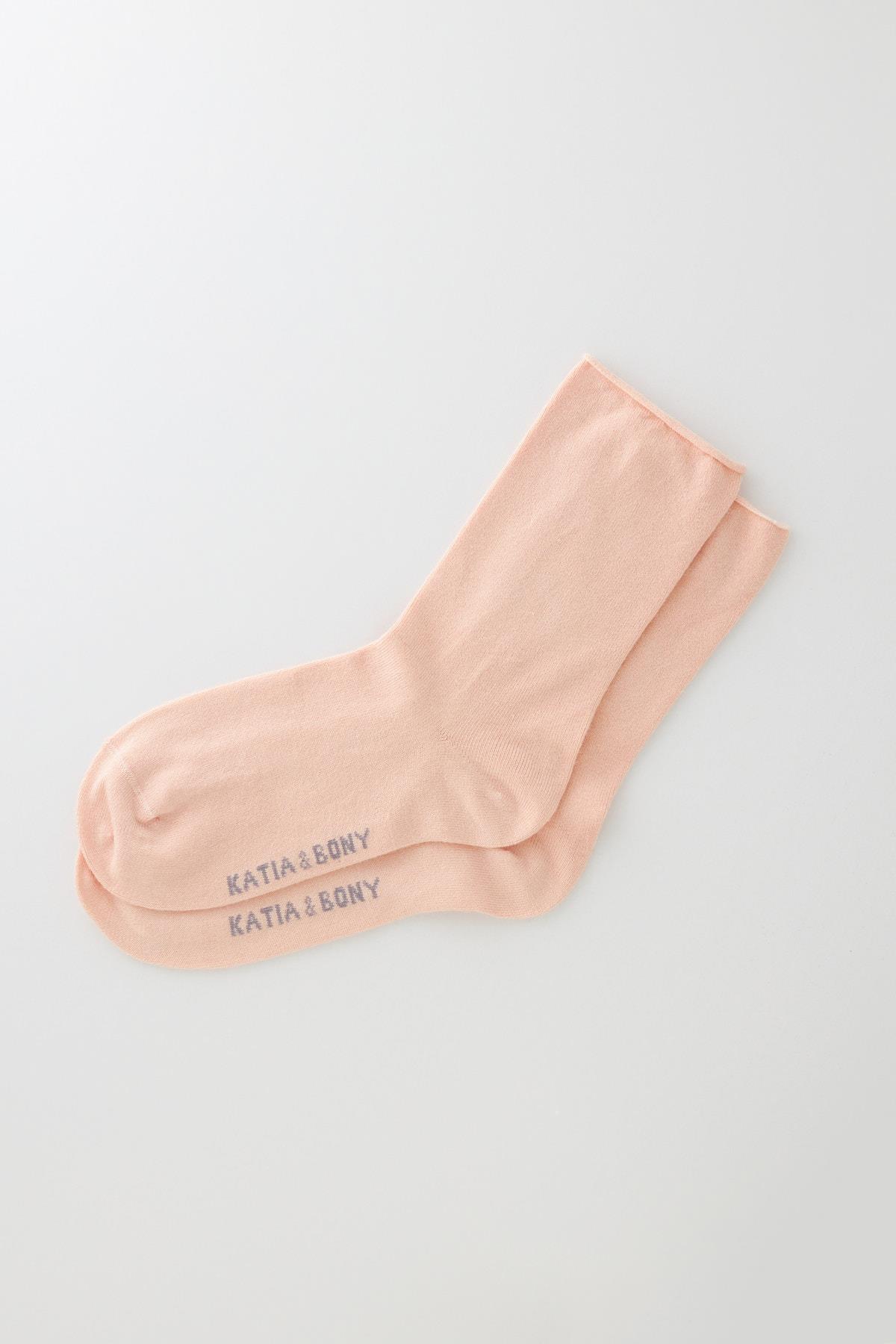 Womens Powder Colored Non-elastic Modal Fabric Thin Sock
