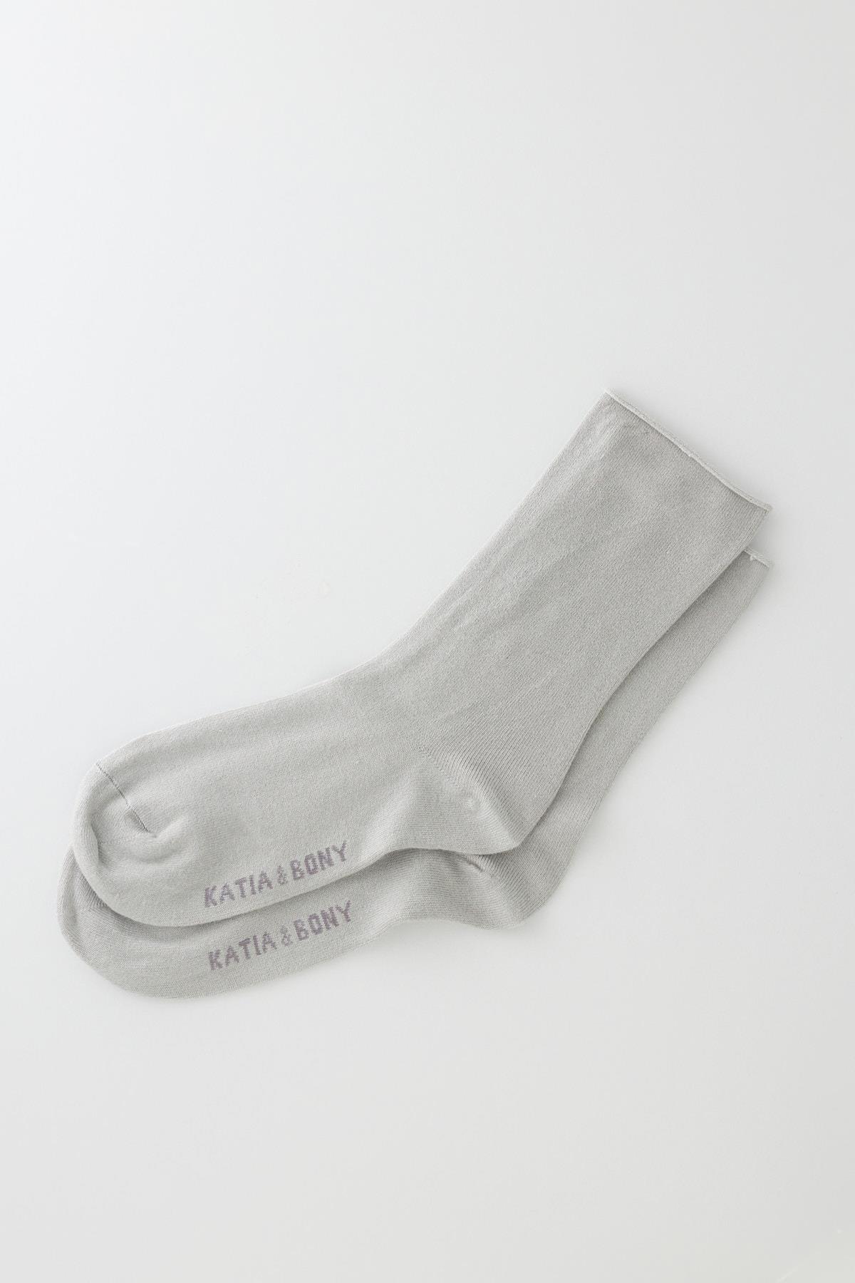 Womens Gray Non-elastic Modal Fabric Thin Sock