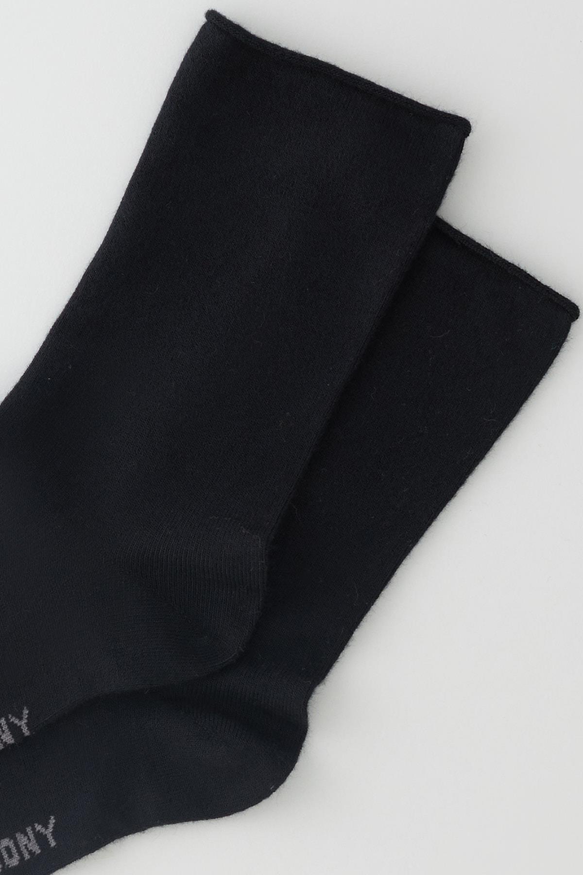 Womens Black Color Non-Elastics Modal Fabric Thin Sock