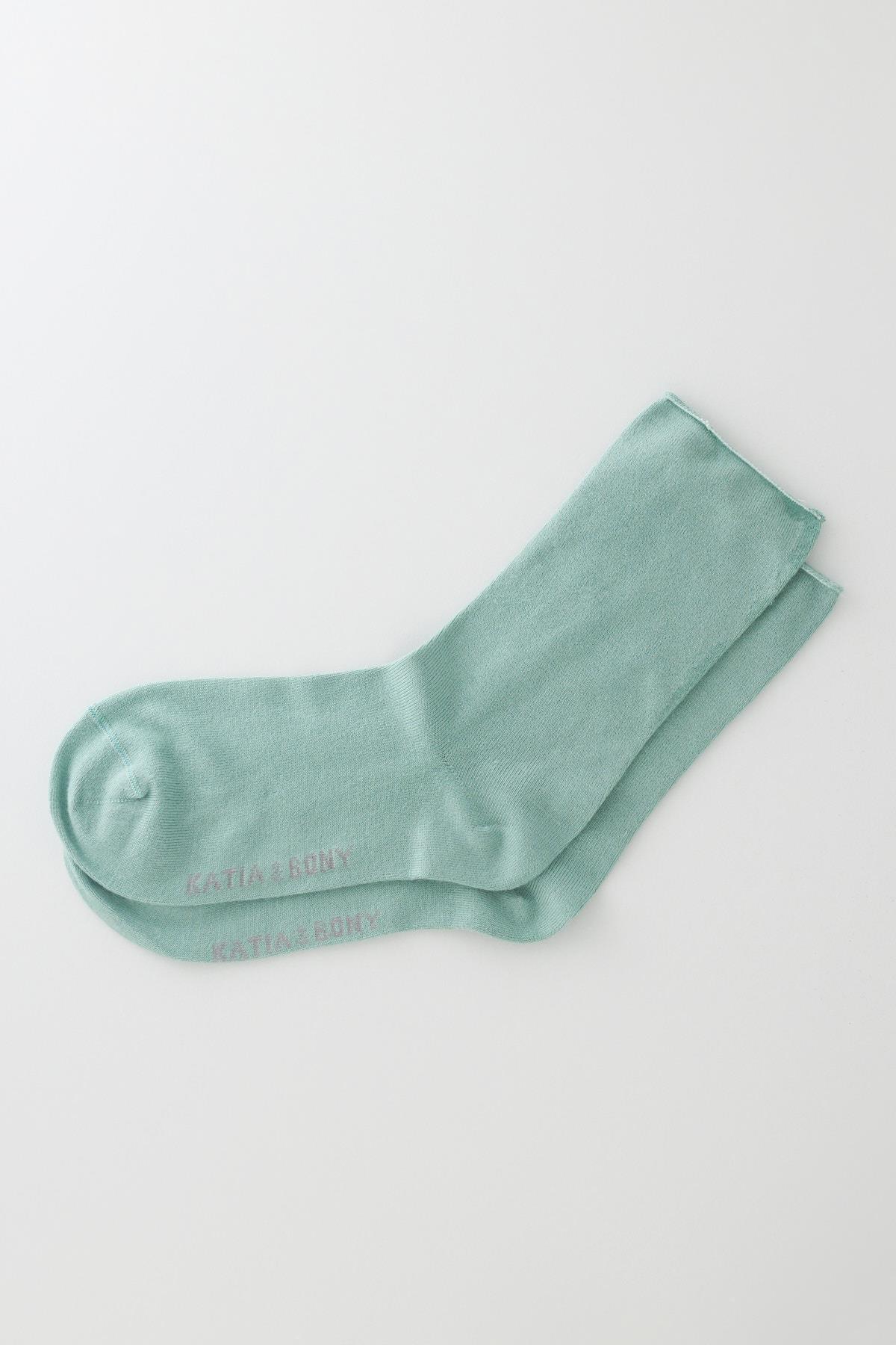 Womens Dark Green Non-elastic Modal Fabric Thin Sock