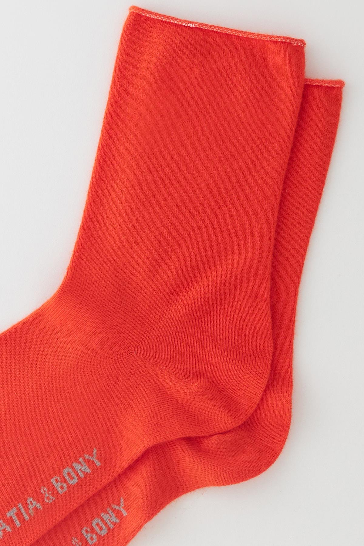 Womens Red Non-elastic Modal Fabric Thin Socket Socks