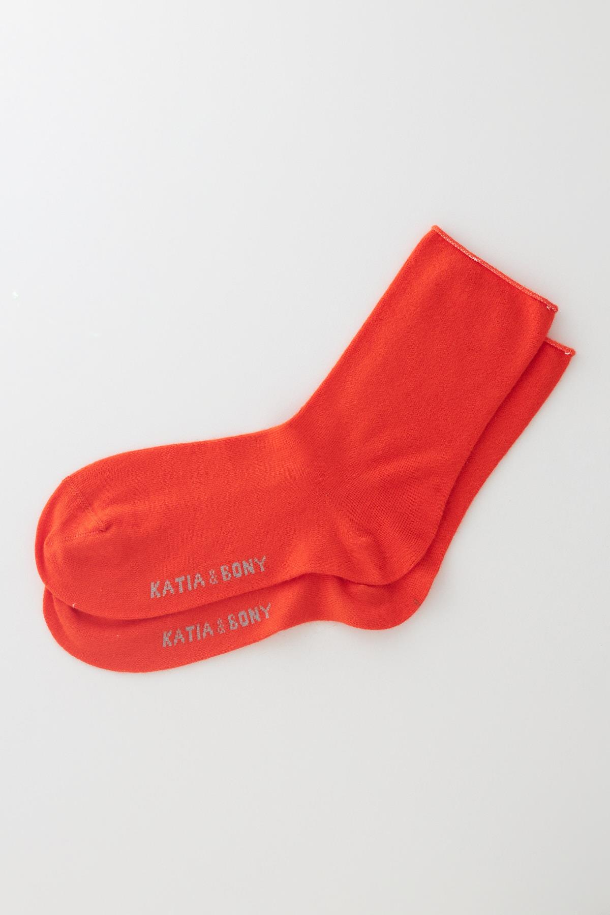 Womens Red Non-elastic Modal Fabric Thin Socket Socks