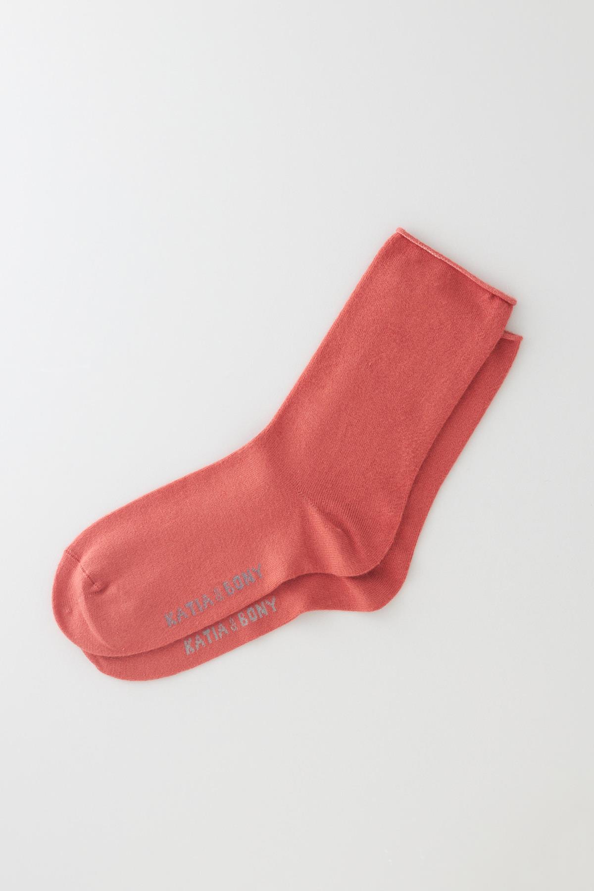 Womens Dusty Rose Colored Non-elastic Modal Fabric Thin Sock