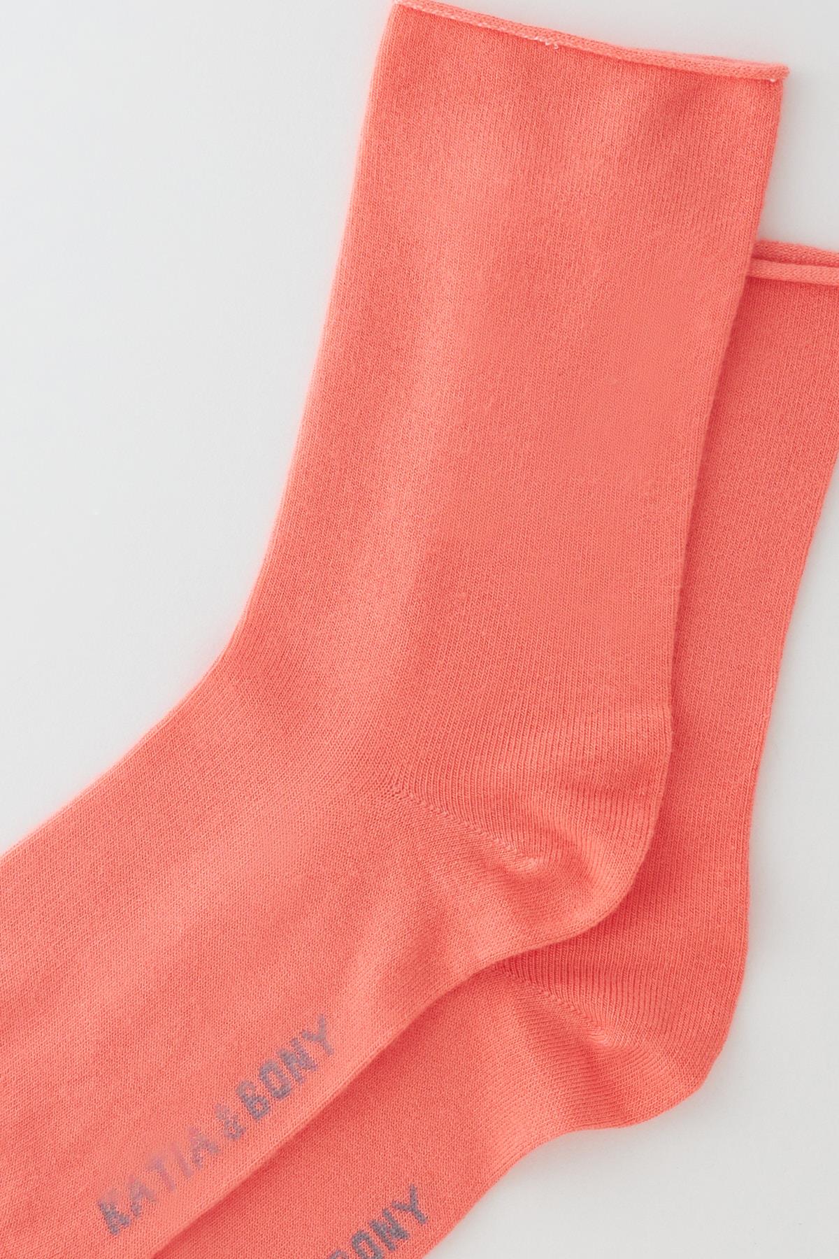 Womens Pink Non-elastic Modal Fabric Thin Socket Socks
