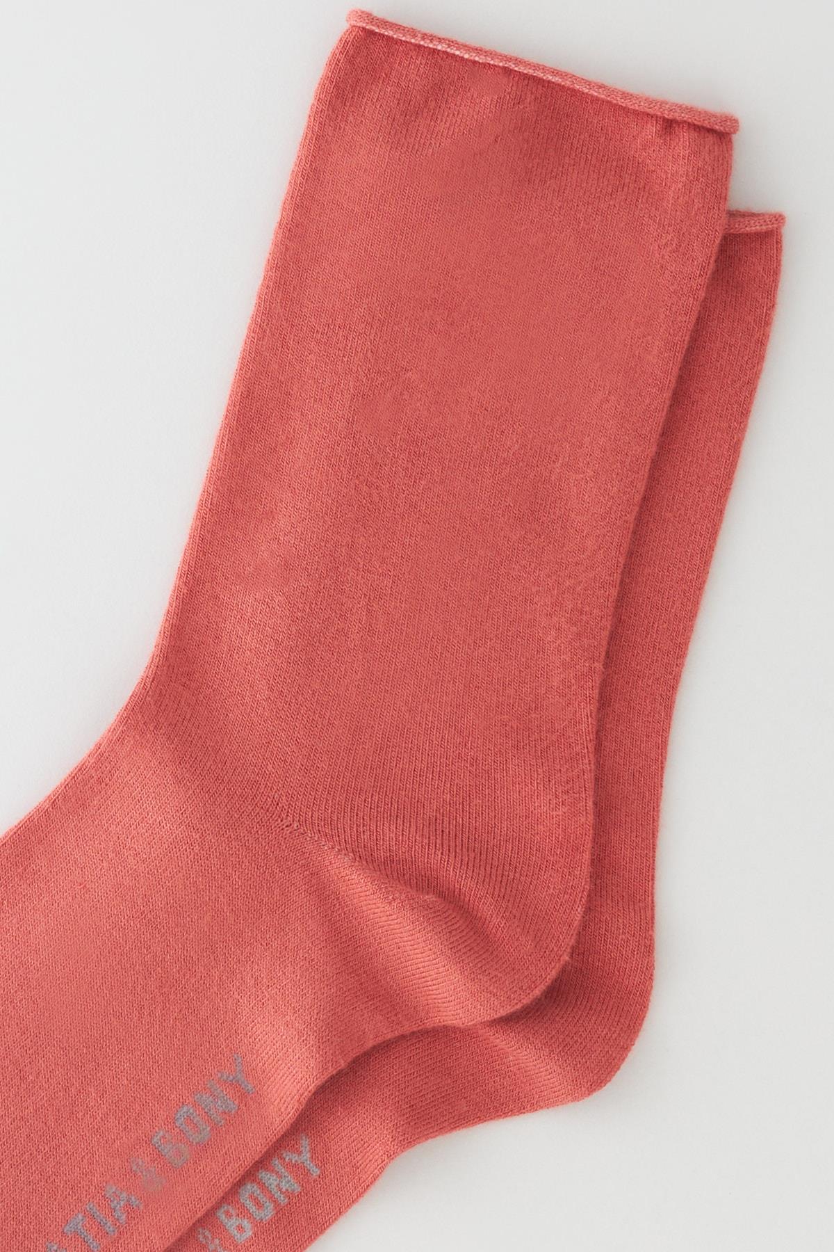 Womens Dusty Rose Colored Non-elastic Modal Fabric Thin Sock