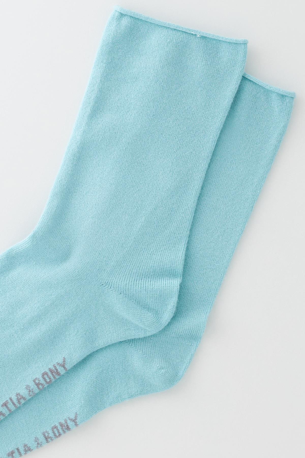 Womens Light Blue Non-elastic Modal Fabric Thin Sock