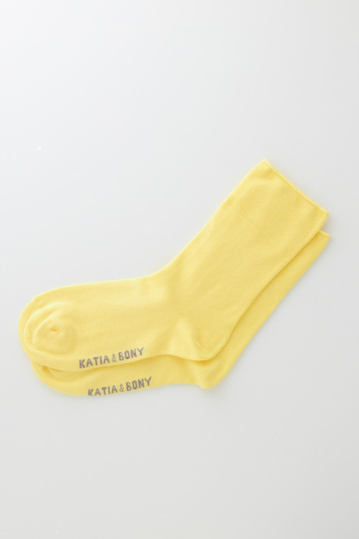 12401G2069 LASTİKSİZ MODAL KADIN ÇORAP Sarı