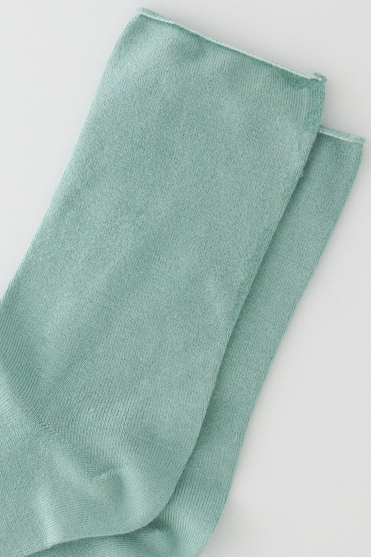 Womens Dark Green Non-elastic Modal Fabric Thin Sock