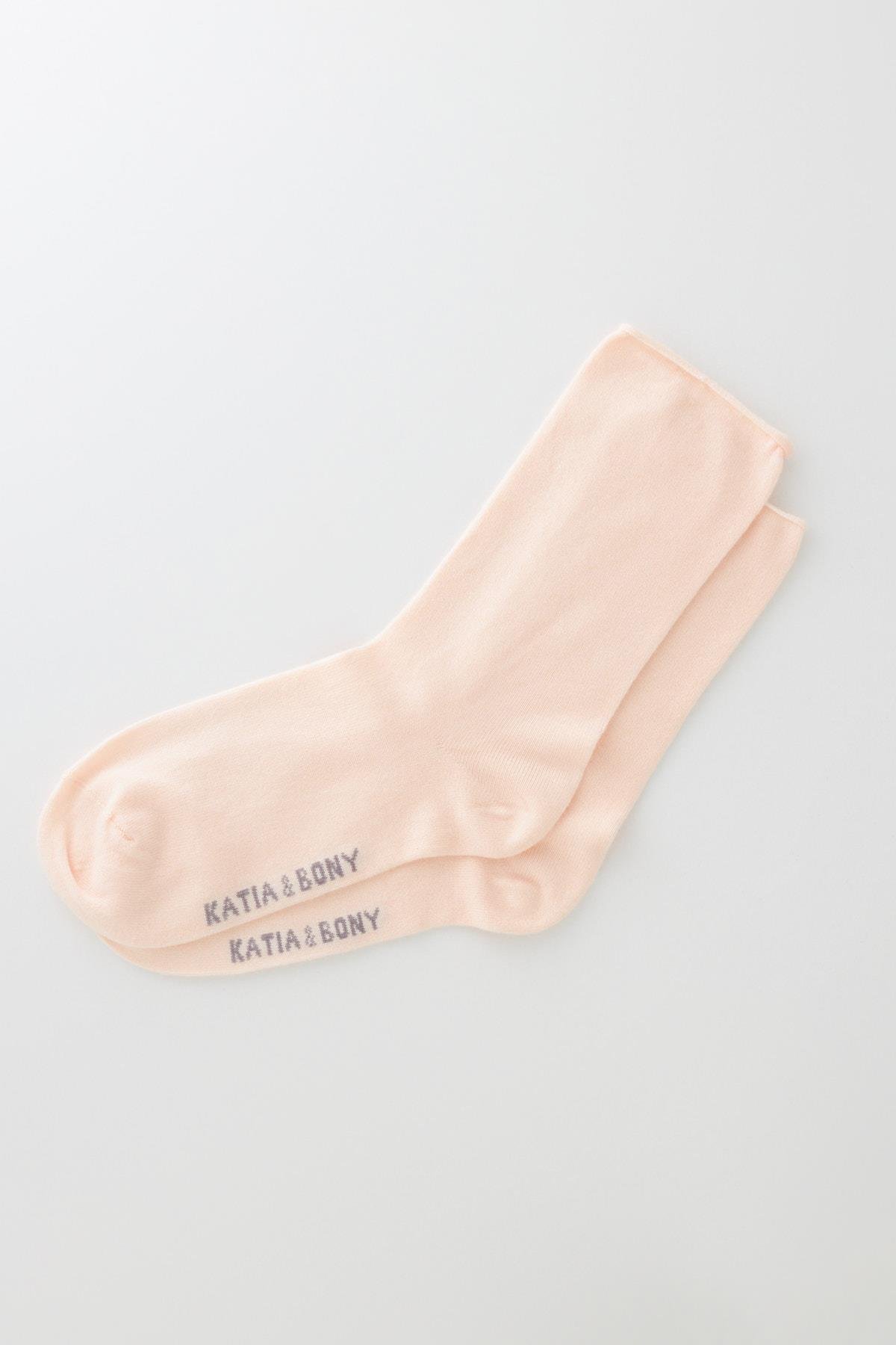 Womens Light Pink Color Seamless Modal Fabric Thin Socket Socks